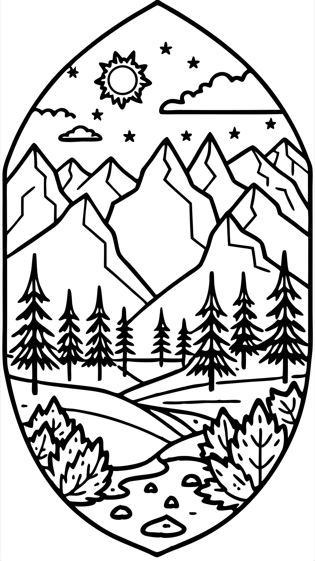 coloring pages mountains